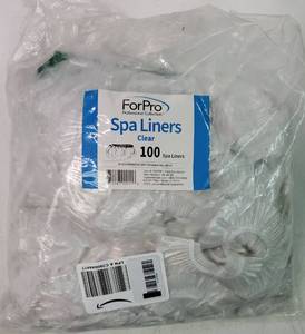 lot 47355 image: ForPro Spa Liners, 100ct, Clear, Disposable Pedicure Liners, COUNT UNKNOWN. - Retail $16
