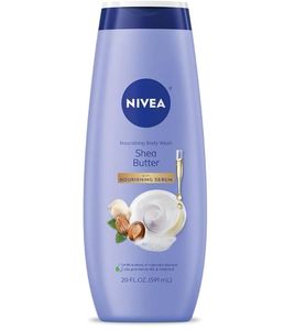 lot 47360 image: NIVEA Nourishing Shea Butter Body Wash, Nourishing Serum, 20 FL OZ, 3 Pack - Retail $16