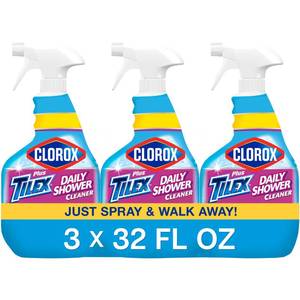 lot 47382 image: Clorox Plus Tilex Daily Shower Cleaner, 32 fl. oz., 3 Pack - Retail $13