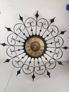 lot 72 image: Vintage Welby Sunburst Wall Clock MCM