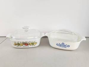 lot 149 image: Corning Ware Casserole Dish Lot 2 Pieces with Glass Lids&nbsp