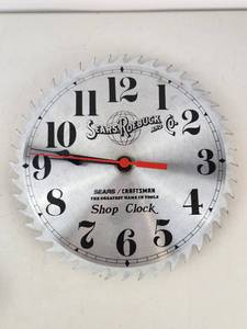 lot 227 image: Vintage Sears Roebuck Shop Clock Saw Blade Design