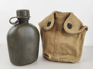 lot 233 image: U.S. Vintage Military Canteen with Canvas Pouch H.T.P.
