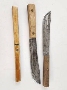 lot 240 image: Ontario Knife Co. Butcher Knives 3-Piece Set Made in USA