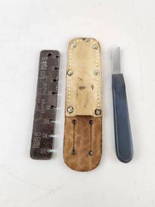 lot 247 image: Havens Copper Gauge LB1835 with Leather Sheath and Knife