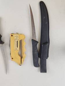 lot 310 image: Fishing Lot Fish Measures and Fillet Knife Set