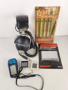 lot 317 image: Vintage Electronics Lot Pioneer SE-505 Headphones, Garmin eTrex GPS, Re-Markable Video Tape Labels 5-Pack Lot