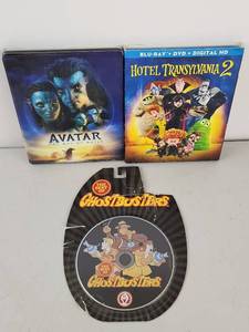lot 329 image: DVD Lot Avatar The Way of Water Blu-ray, Hotel Transylvania 2 Blu-ray DVD, Ghostbusters DVD Lot