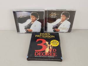 lot 332 image: Michael Jackson Thriller CD Lot 2 Standard  25th Anniversary  James Patterson 3rd Degree Audiobook