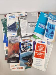 lot 349 image: Vintage Amtrak Passenger Train Memorabilia Collection Lot Welcome Aboard Guides Timetables