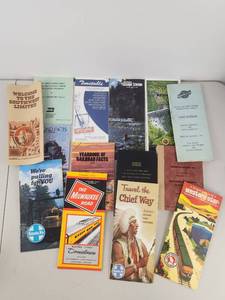 lot 350 image: Vintage Railroad Lot Brochures Schedules Timetables Facts Yearbook