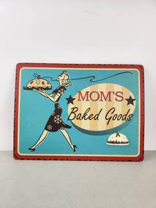 lot 384 image: Retro Looking Metal Kitchen Sign Moms Baked Goods