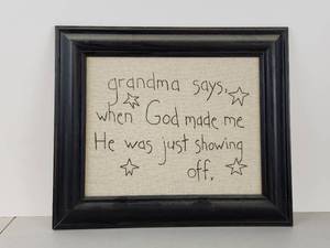 lot 386 image: Framed Text Wall Art Grandma Grandson Cute