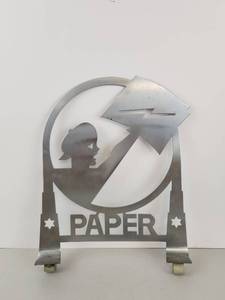 lot 396 image: Vintage Art Deco Newspaper Holder Newsboy Cutout