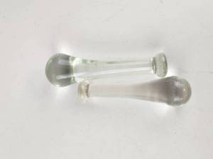 lot 405 image: Pair of Vintage Clear Glass Apothecary Pestles