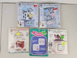 lot 429 image: Vintage Lot of 5 NeedleMagic Counted Cross Stitch Craft Kits Decorative Items
