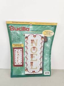 lot 435 image: Bucilla Counted Cross Stitch Bell Pull Picture Noel 8 x 19 inch 84114