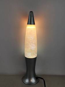 lot 463 image: Lava Lamp with Glitter Filled Globe Silver Base Silver Cap