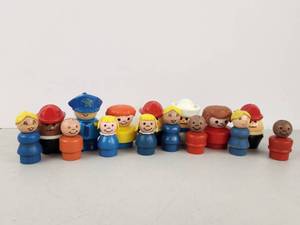 lot 506 image: Vintage Toy Lot Wooden Fisher Price Little People & More