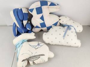lot 536 image: Quiled Stuffed Animal Lot Rabbits