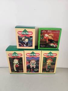 lot 580 image: Vintage Hallmark Stocking Hanger 5-Piece Lot w Original Boxes