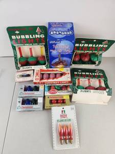 lot 607 image: Lot of Vintage Christmas Lights and Light Bulbs Mixed Brands