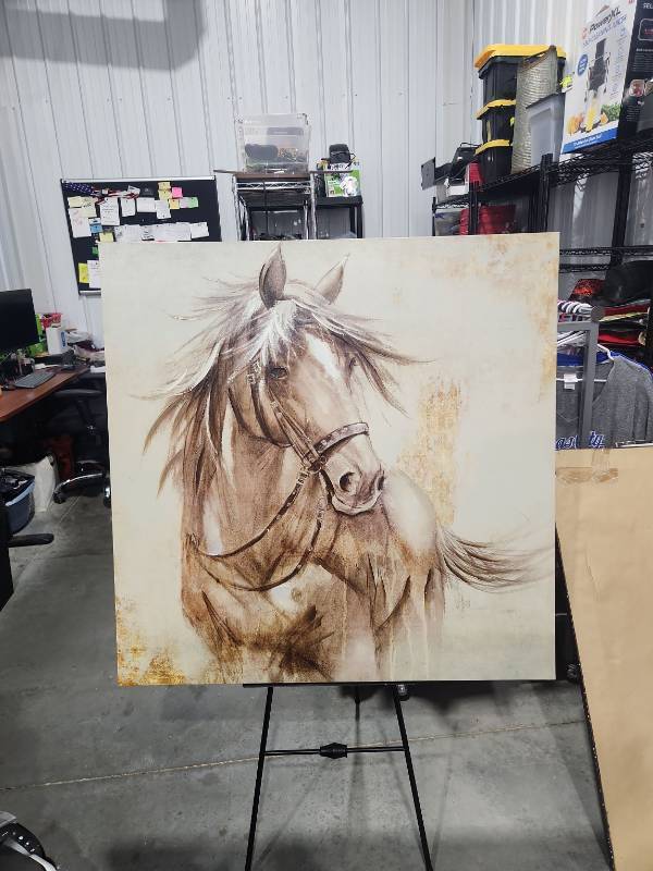 lot 9965 image: Horse Portrait Canvas Art Print with Halter