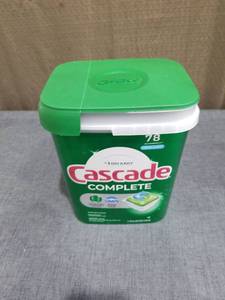 lot 844 image: Cascade Fresh Scent Complete Pods Dishwasher Detergents  Not Full Open Box
