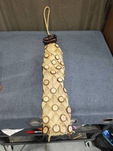 lot 851 image: Decorative Hanging Ornament with Woven Straw Body and Wood Finial