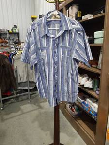 lot 867 image: America Heritage Short Sleeve Button-Up Striped Shirt 3X