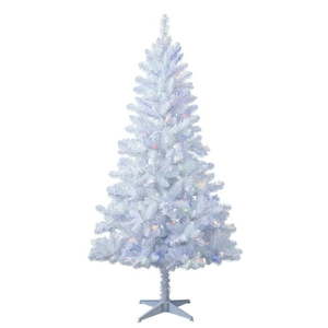 lot 916 image: Holiday Time 6.5  Pre-Lit White Madison Pine Artificial Christmas Tree  Color-Changing LED Lights New In Box