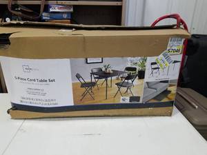 lot 919 image: Mainstays 5-Piece Card Table Set 34 IN W x 34 IN D x 28.03 IN H