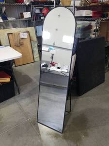 lot 923 image: Arched Floor Mirror with Black Frame