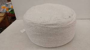 lot 11155 image: Cream Knit Pouf Ottoman Round Cushion Seat