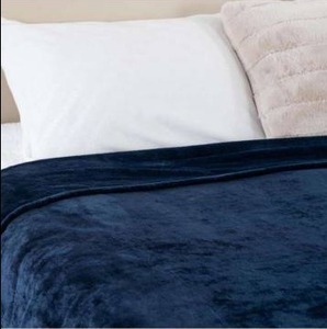 lot 11190 image: Navy Blue Velvet Throw Blanket, Queen