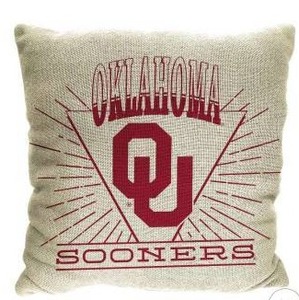 lot 11215 image: NCAA Oklahoma Sooners 26 x 26 Woven Tapestry Pillow