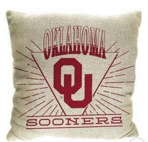 lot 11217 image: NCAA Oklahoma Sooners 26 x 26 Woven Tapestry Pillow