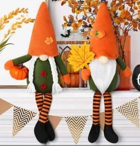 lot 11246 image: Set of Two Autumn Gnome Decorative Figures