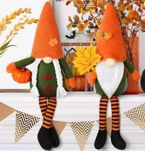 lot 11259 image: Set of Two Autumn Gnome Decorative Figures