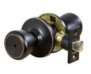 lot 11305 image: Oil Rubbed Bronze Privacy Door Knob, 6 Pack