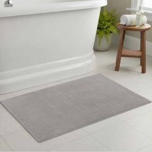 lot 11327 image: Whitley Willows Cotton Woven Bath Mat Gray, 24x36