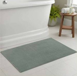 lot 11329 image: Whitley Willows Cotton Woven Bath Mat Green, 24x36