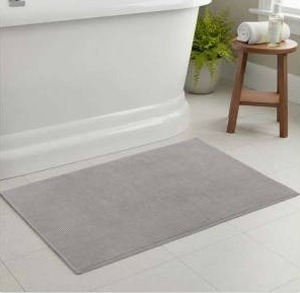 lot 11331 image: Whitley Willows Cotton Woven Bath Mat Gray, 24x36