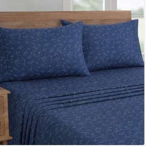 lot 11337 image: South Point Home Fashions Microfiber 4-Piece Sheet Set Full, Dark Blue