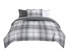 lot 11358 image: Berkshire Life Twin XL  Comforter, Gray Plaid