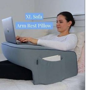 lot 11360 image: XL Sofa Arm Rest Pillow With Zippered Cover