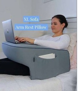 lot 11362 image: XL Sofa Arm Rest Pillow With Zippered Cover