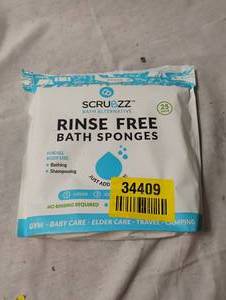 lot 34409 image: Rinse free bath sponges 25 pack