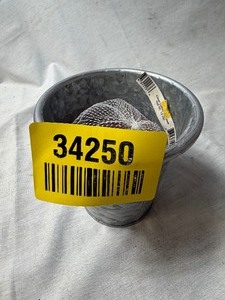 lot 34250 image: Metal bucket pink marbles and clear marbles