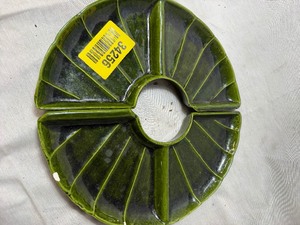 lot 34256 image: Split Green Glass Decoration